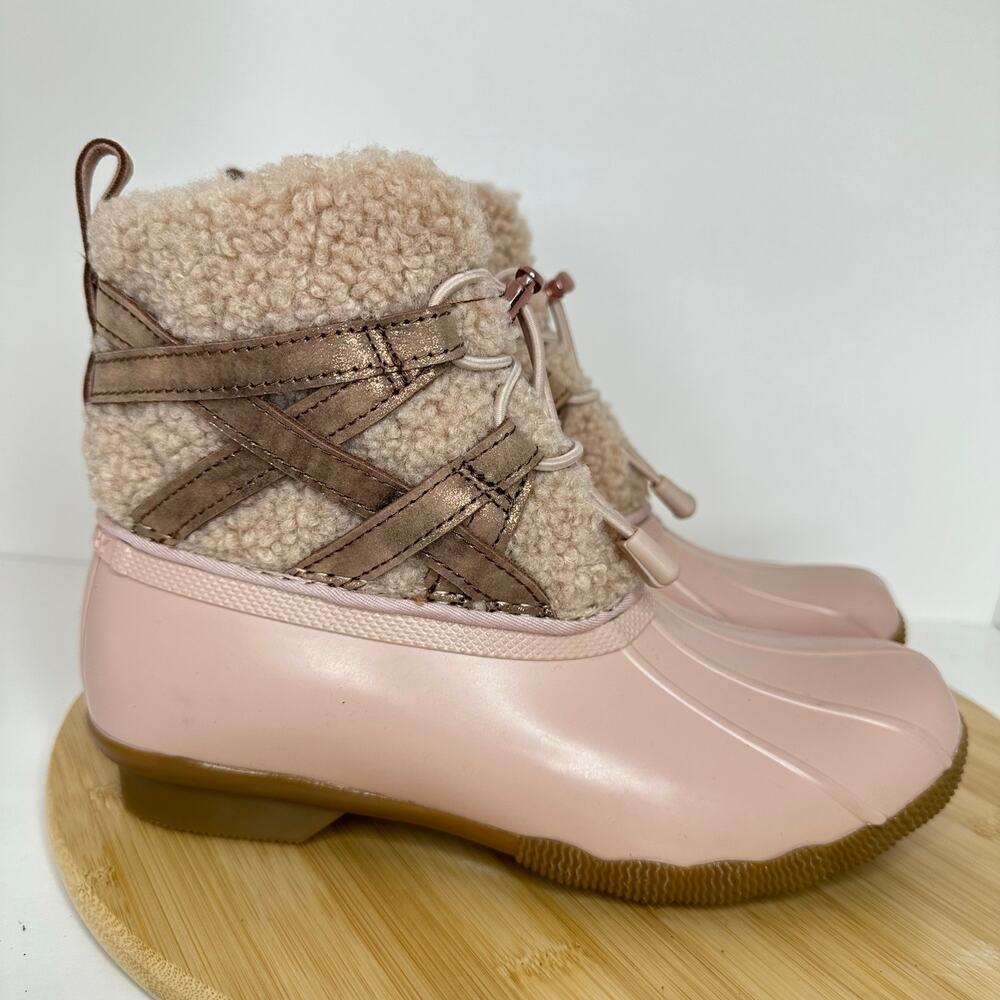 Sperry Top Sider Saltwater Duck Boots Sherpa Snow Rain Waterproof Sz 6.5 NEW